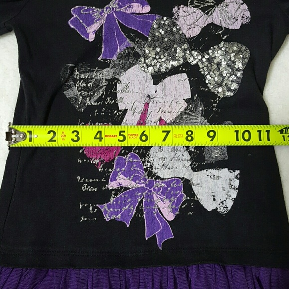 Girls Sequins&Glitter Graphic DressTulle Skirt, M - Picture 5 of 8